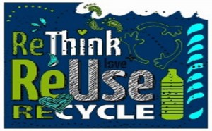 Re-think, re-use, re-cycle illustration. Copyright 27462785_123rf.com